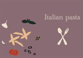 penne pasta italiano mano disegnato Vintage ▾ stile vettore