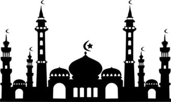 silhouette moschea nel nero colore nel Indonesia. moschea per rendere Ramadan design. vettore