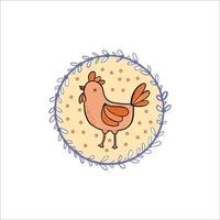 Pasqua impostato con pollo. Pasqua vacanza disegni o adesivi collezione per cartoline e arredamento. vettore