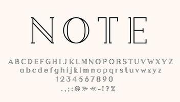 Vintage ▾ font alfabeto, antico serif genere schema vettore