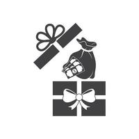 regalo i soldi logo vettore icona illustrazione