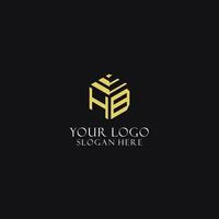 hb iniziale monogramma con esagono forma logo, creativo geometrico logo design concetto vettore