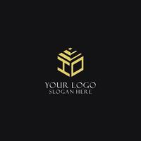 io iniziale monogramma con esagono forma logo, creativo geometrico logo design concetto vettore