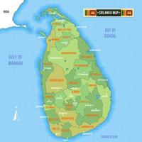 mappa dello sri lanka vettore