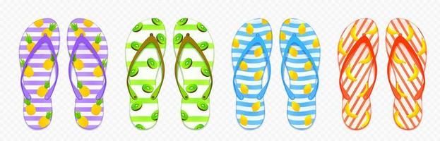 colorato Flip flop impostato isolato vettore