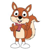 carino scoiattolo animale cartone animato illustrazione grafico vettore
