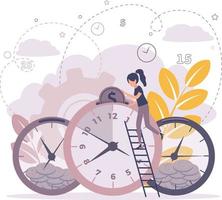 vettore illustrazione, allarme orologio anelli su bianca sfondo, concetto di opera tempo gestione. tempo è i soldi