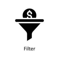 filtro vettore solido icone. semplice azione illustrazione azione