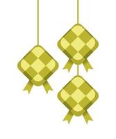 Ketupat eid mubarak cibo illustrazione vettore