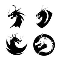 logo della testa di drago vettore