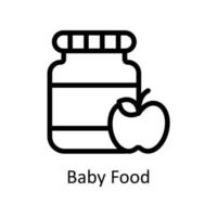 bambino cibo vettore schema icone. semplice azione illustrazione azione