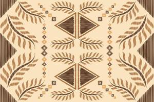 etnico ikat tessuto modello geometrico stile.africano ikat ricamo etnico orientale modello Marrone crema sfondo. astratto,vettore,illustrazione.per trama, abbigliamento, avvolgimento, decorazione, tappeto. vettore