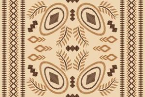 etnico ikat tessuto modello geometrico stile.africano ikat ricamo etnico orientale modello Marrone crema sfondo. astratto,vettore,illustrazione.per trama, abbigliamento, avvolgimento, decorazione, tappeto. vettore