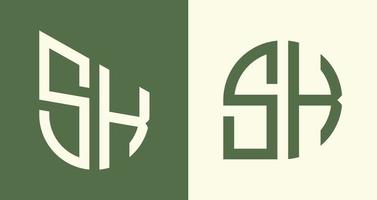 creativo semplice iniziale lettere sk logo disegni fascio. vettore