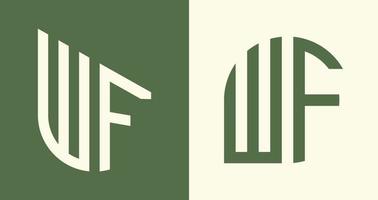 creativo semplice iniziale lettere wf logo disegni fascio. vettore