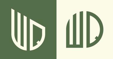 creativo semplice iniziale lettere wq logo disegni fascio. vettore