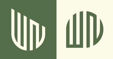 creativo semplice iniziale lettere wn logo disegni fascio. vettore