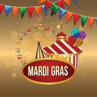 sfondo celebrazione mardi gras con tendone da circo vettore