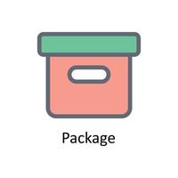 pacchetto vettore riempire schema icone. semplice azione illustrazione azione