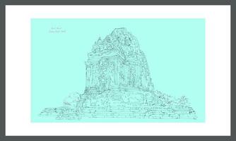 mano disegnato indonesiano tempio vettore