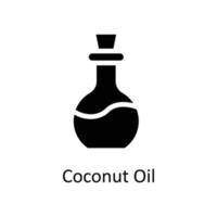 Noce di cocco olio vettore solido icone. semplice azione illustrazione azione
