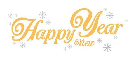 nuovo anno lettering con fiocchi di neve. contento nuovo anno. vettore illustrazione