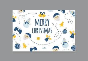 vettore illustrazione cartolina allegro Natale. allegro Natale saluto carta. nuovo anno carta