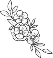 vettore rosa fiore isolato su bianca sfondo. elemento per design. disegnato a mano contorno Linee e colpi