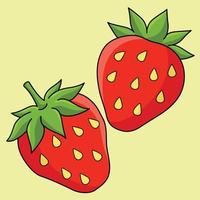 fragola frutta colorato cartone animato illustrazione vettore