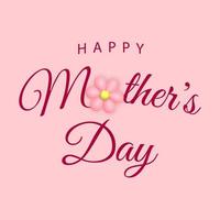 contento La madre di giorno carta. carino lettering e 3d fiore su rosa sfondo. vettore