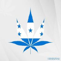 bandiera di Honduras nel marijuana foglia forma. il concetto di legalizzazione canapa nel Honduras. vettore