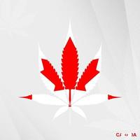 bandiera di Canada nel marijuana foglia forma. il concetto di legalizzazione canapa nel Canada. vettore