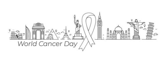 concetto di giornata mondiale del cancro. illustrazione vettoriale. vettore