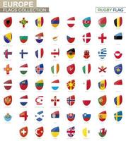europeo paesi bandiere collezione. Rugby bandiera impostare. vettore