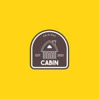 foresta cabina affitto logo distintivo Vintage ▾ semplice design vettore