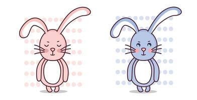 lepre. coniglio. animale. animale illustrazione. illustrazione di un' lepre. illustrazione di un' coniglio. rosa lepre. rosa coniglio. blu coniglio. blu lepre. vettore