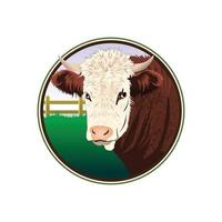 hereford bestiame azienda agricola logo design idea su bianca sfondo. eps 10. vettore