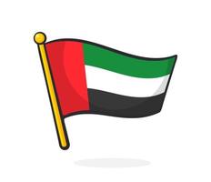 cartone animato illustrazione di bandiera di il unito arabo Emirates vettore