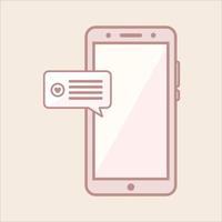 smartphone con Messaggio teks illustrazione vettore