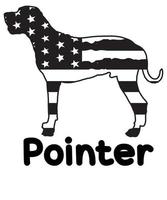 pointer cane con americano bandiera maglietta design modello vettore