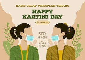 felice celebrazione del giorno di kartini vettore