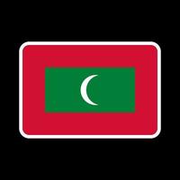bandiera delle maldive, colori ufficiali e proporzione. illustrazione vettoriale. vettore