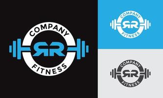 lettera rr fitness emblema logo vettore