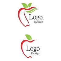 modello di logo icona design illustrazione vettoriale mela