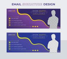 moderno, creativo, unico e minimo disposizione forma design. professionale geometrico attività commerciale carta e aziendale e-mail firma con colorato modello vettore design