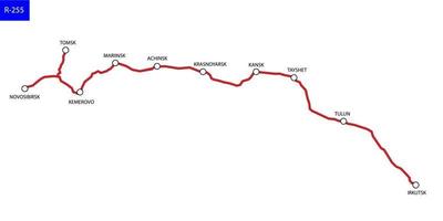 strada carta geografica di Russia vettore