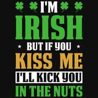 bacio me irlandesi potabile irlandesi st patrick giorno maglietta design vettore