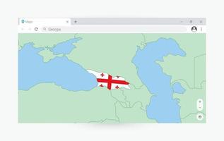 del browser finestra con carta geografica di Georgia, ricerca Georgia nel Internet. vettore