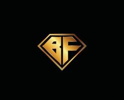bf diamante forma oro colore disegno.. bf lettera logo design. creativo moderno bf lettere icona illustrazione, simbolo vettore