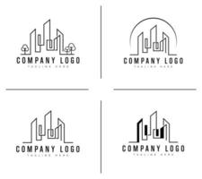 città edificio logo design con un' moderno e minimalista concetto. costruzione, architettura, e vero tenuta astratto per logo design ispirazione premio vettore collezione
